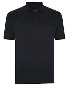 KAM Casual Polo Shirt with Peach Finish Black